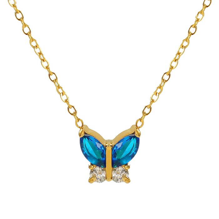 1 piece simple series simple bow knot titanium steel  gold plated zircon women pendant necklaces h5Picture6