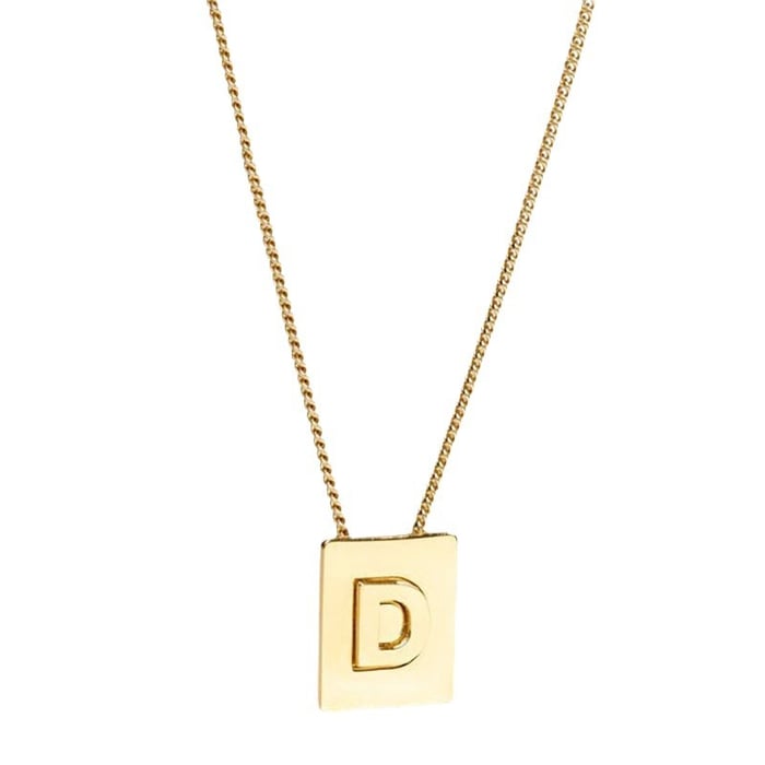 1 Stück Simple Series Daily Letter Titanstahl 18 Karat vergoldete Unisex-Anhängerketten h5Bild6