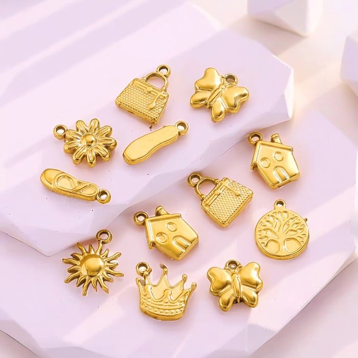 1 pair simple series retro cartoon  gold plated women pendants h5Picture3