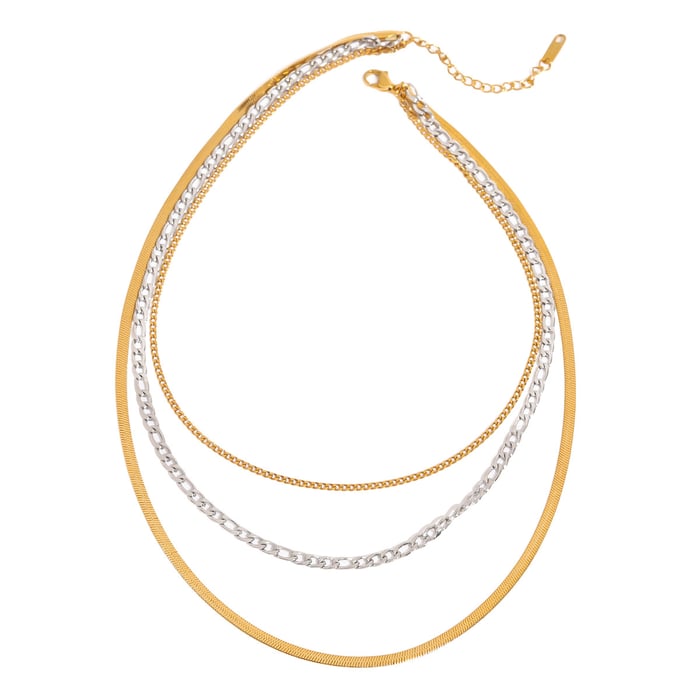 1 Piece Simple Series Charming Style Line Stainless Steel Gold & Silver Color Women's Layered Necklaces h5Picture6