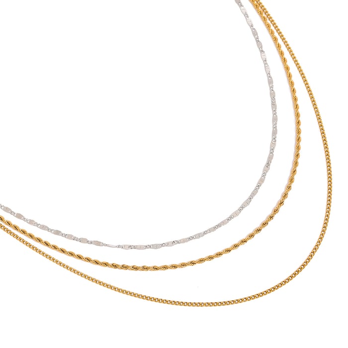 1 stück simple series linie edelstahl gold farbe damen layered halsketten h5Bild9