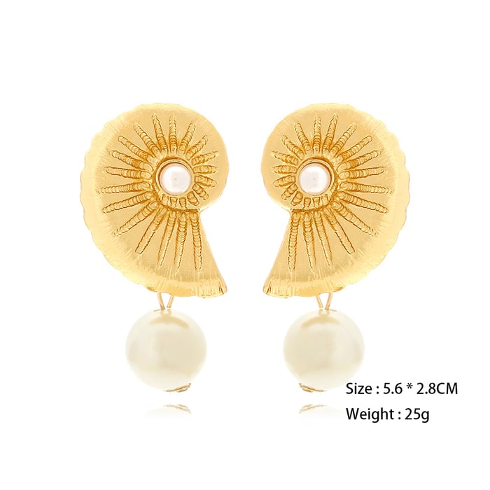 1 Pair Exaggerated  Alloy Whelks Drop Earrings h5Picture6