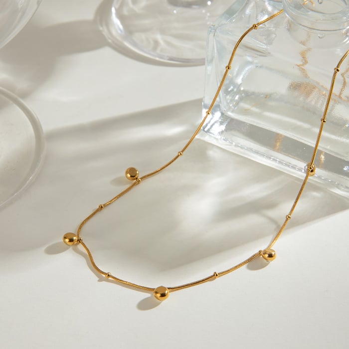 1 piece simple series casual geometric stainless steel  gold plated zircon women pendant necklaces h5Picture3