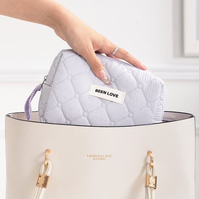 1 Piece Simple Style Octagonal Shape Solid Color Polyester Women's Makeup Bag Picture4