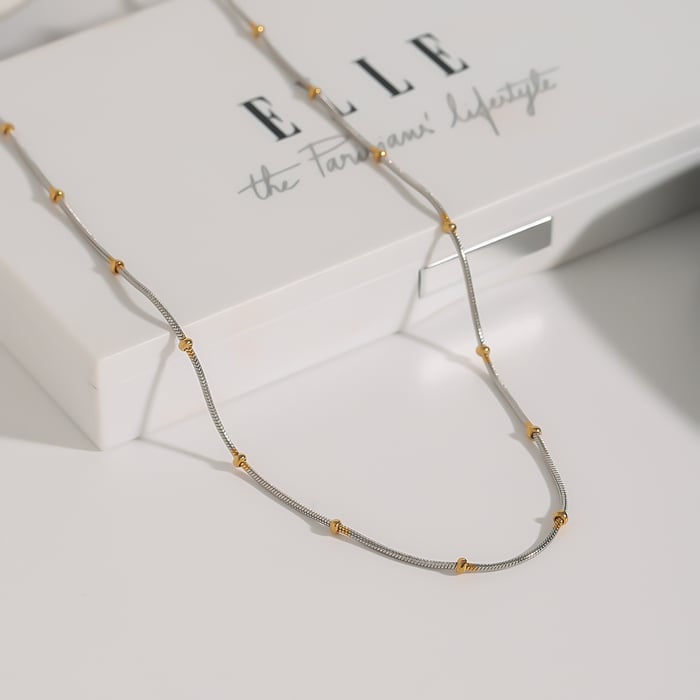 1 Piece Simple Series Daily Line Stainless Steel Gold & Silver Color Women's Chain Necklaces h5Picture3