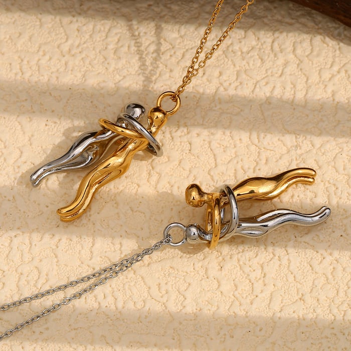 1 Piece Romantic Series Classic Figure Stainless Steel   Gold Color  Women's Pendant Necklaces h5Picture7