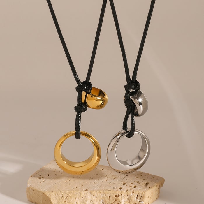 1 piece simple series casual geometric stainless steel  gold plated women pendant necklaces h5Picture4