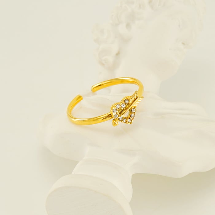 1 Pair Simple Series Gold Color Women's  Adjustable Ring h5Picture4