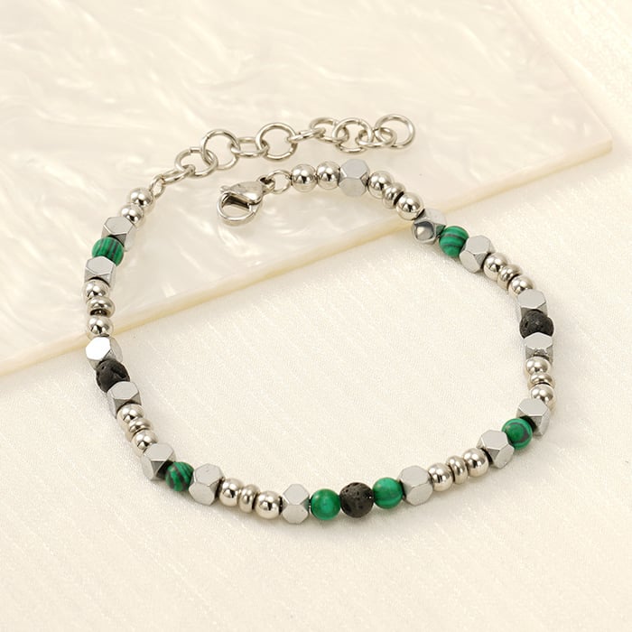 1 pezzo semplice serie classica in acciaio inossidabile braccialetti a catena da donna h5Immagine4