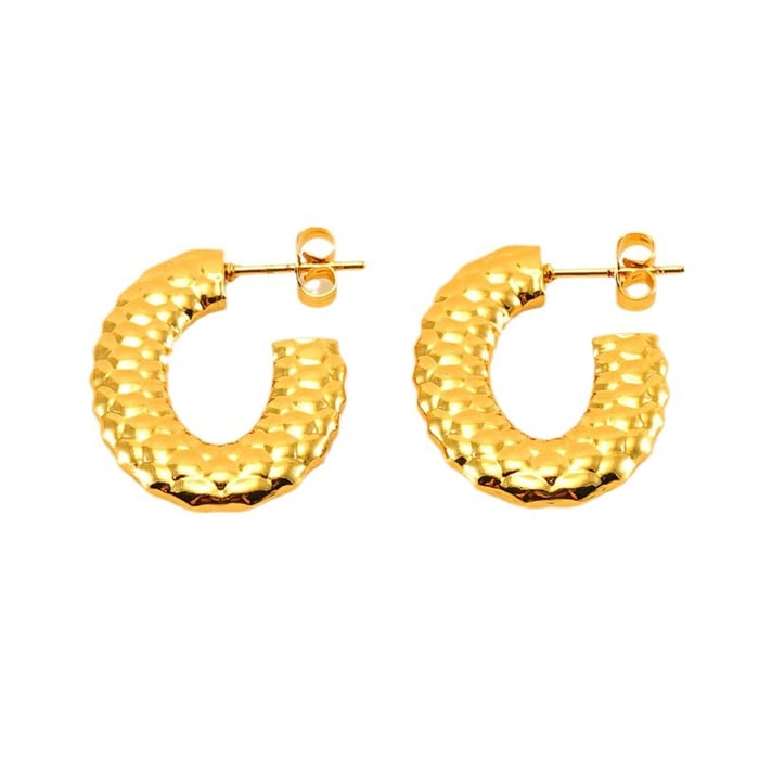1 Paar Simple Series Einfache geometrische 18 Karat vergoldete Ohrstecker für Damen h5Bild6