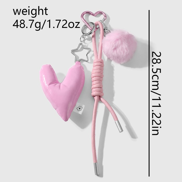 1 Piece Sweet Leather Heart Bag Charms Picture9