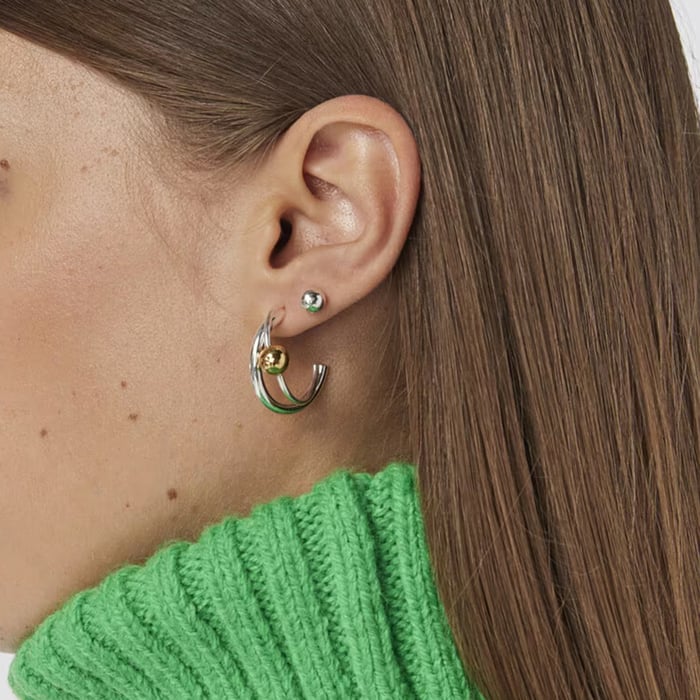1 paar einfache serie style ringförmige creolen aus edelstahl in goldfarbe für damen h5Bild6