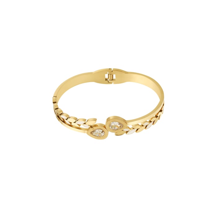 1 Stück Luxuriöse Serie Sexy Droplet Edelstahl Gold Farbe Damen Armreifen Bild3
