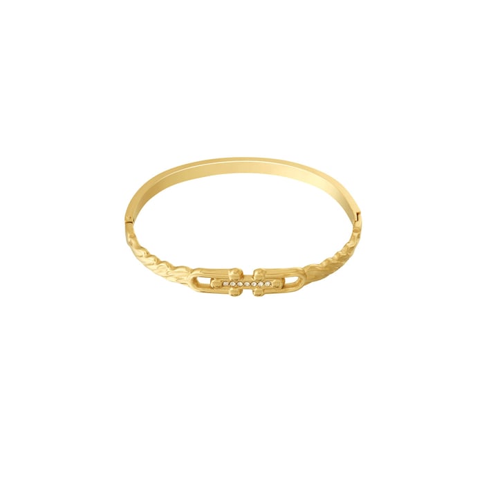 1 Stück Simple Series Casual Twist Edelstahl Goldfarben Damen Armreifen h5Bild8