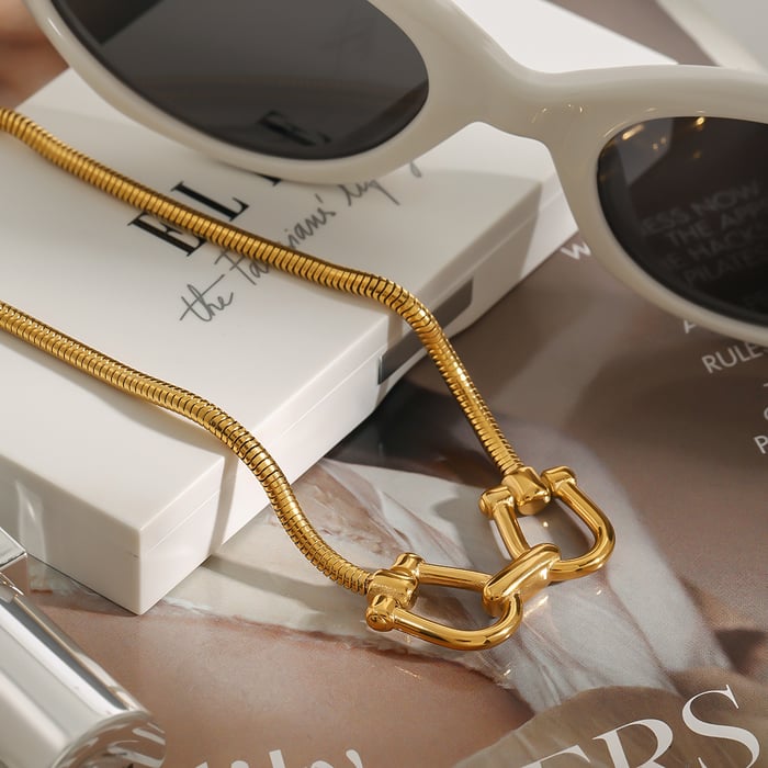 1 piece fashionable series  line stainless steel gold color women's pendant necklaces h5Picture7