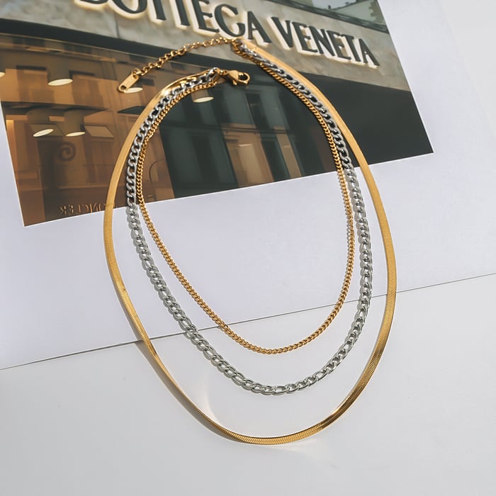 1 Piece Simple Series Charming Style Line Stainless Steel Gold & Silver Color Women's Layered Necklaces h5Picture8