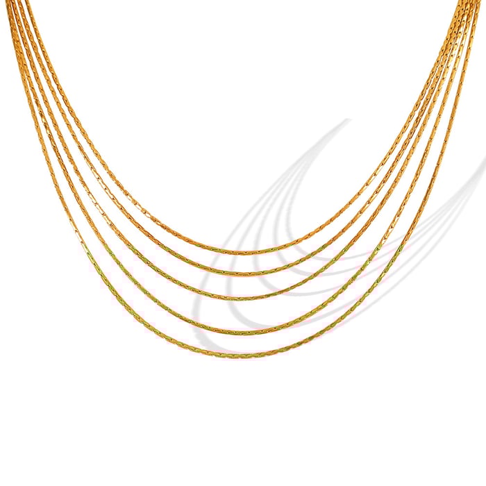 1 Stück Simple Series Einfache Quaste Edelstahl 18 Karat vergoldet Damen Layered Halsketten h5Bild6