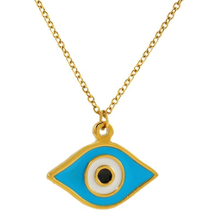 1 piece simple series classic eye titanium steel  gold plated women pendant necklaces h5Picture5
