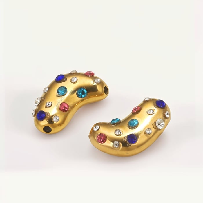 1 Paar Retro-Herz-Anhänger mit 18 Karat vergoldetem Strass für Damen h5Bild4