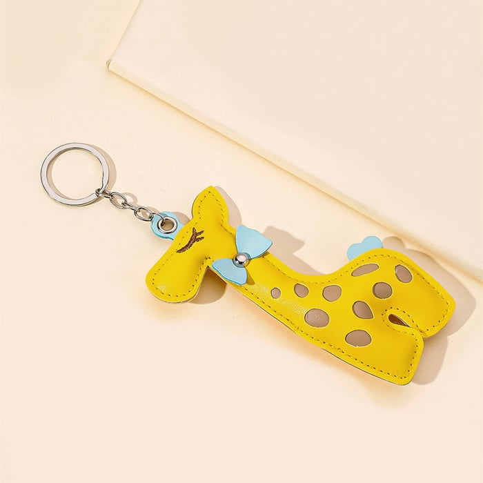1 Piece Cute Leather Giraffe Women's Bag Charms h5Picture4