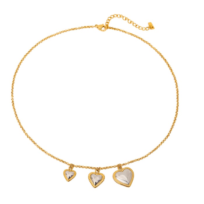 1 Piece Romantic Series Cute Heart Stainless Steel   Gold Color  Women's Pendant Necklaces h5Picture9