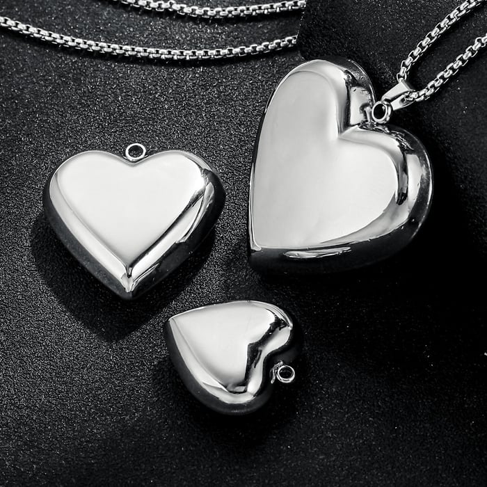 1 Paar Simple Series Simple Heart Edelstahl Damen Anhänger h5Bild5