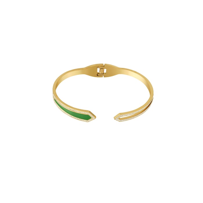 1 Stück einfache Serie elegante geometrische Edelstahl Gold Farbe Damen Armreifen h5Bild9