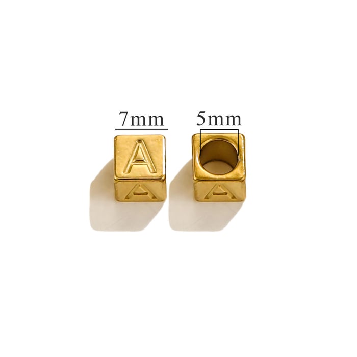 1 Paar Unisex-Anhänger aus Edelstahl der Simple Series mit einfachen Buchstaben h5Bild5