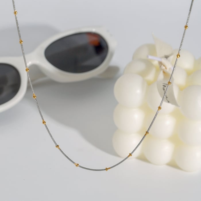1 Piece Simple Series Daily Line Stainless Steel Gold & Silver Color Women's Chain Necklaces h5Picture4