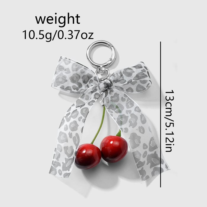 1 Piece Sweet Lace Leopard Bow Bag Charms h5Picture10