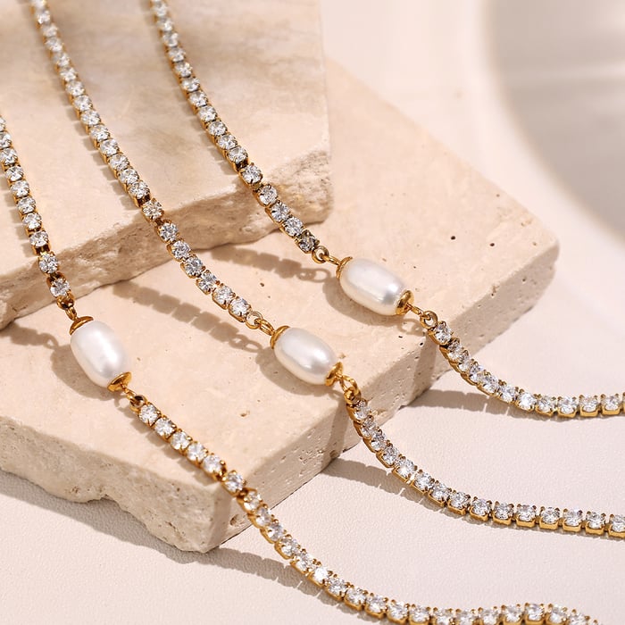 1 Piece Classic Series Retro Geometric Titanium Steel   Gold Color  Women's Chain Necklaces h5Picture4