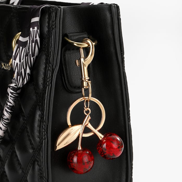 1 Piece Sweet Cherry Gold Color Women's Bag Charms h5Picture4