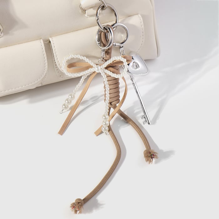 1 Piece Simple Series Retro Bow Knot Alloy Artificial Pearl Women's Bag Charms h5Picture5
