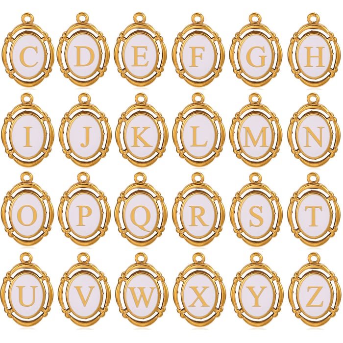 1 Paar Simple Series Retro Letter 18 Karat vergoldete Damenanhänger h5Bild4