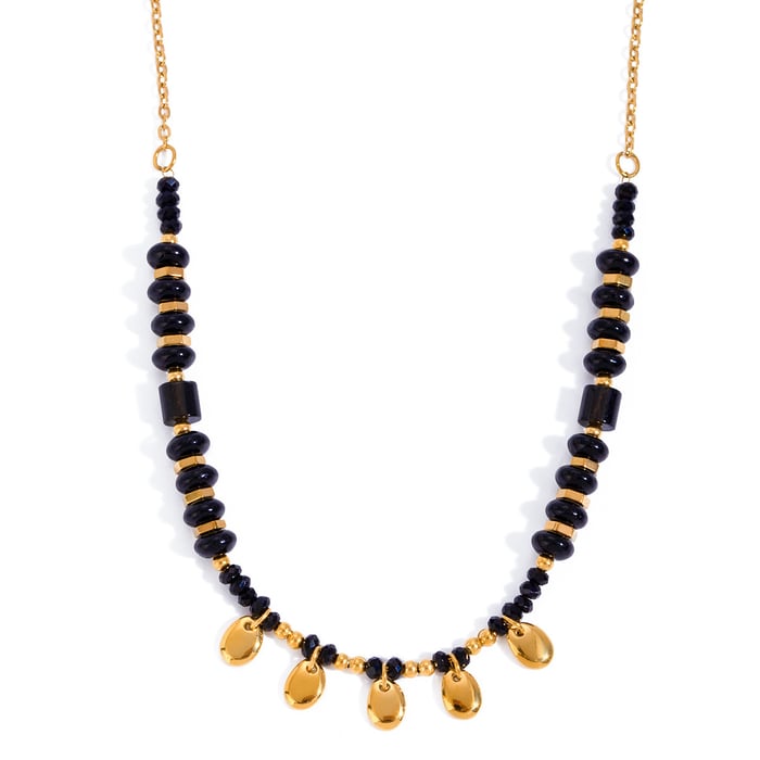 1 piece simple series casual geometric stainless steel  gold plated crystal women pendant necklaces h5Picture5