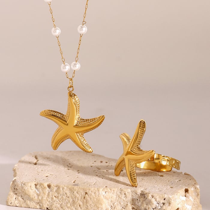 1 piece simple series simple turtle stainless steel  gold plated artificial pearl women pendant necklaces h5Picture4