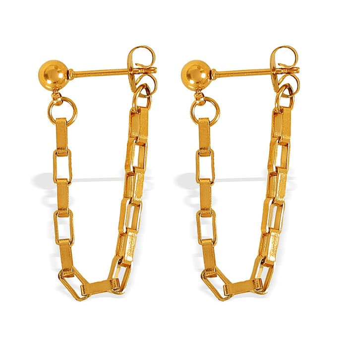 1 pair simple series simple tassel stainless steel  gold plated women drop earrings h5Picture3