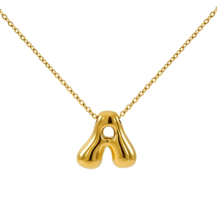 1 Stück Simple Series Daily Letter Titanstahl 18 Karat vergoldete Unisex-Anhängerketten Bild7