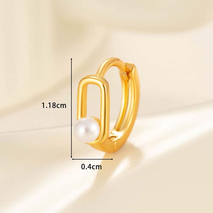 1 Piece Minimalist Series Simple Style Oval Shape Copper Women's Hoop Earrings