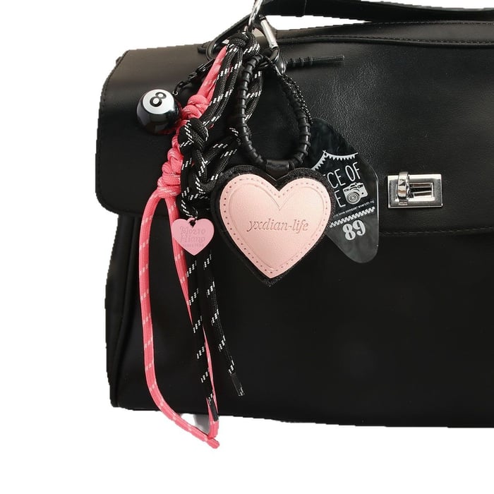 1 Piece Retro Style Leather Heart Women's Bag Charms h5Picture5