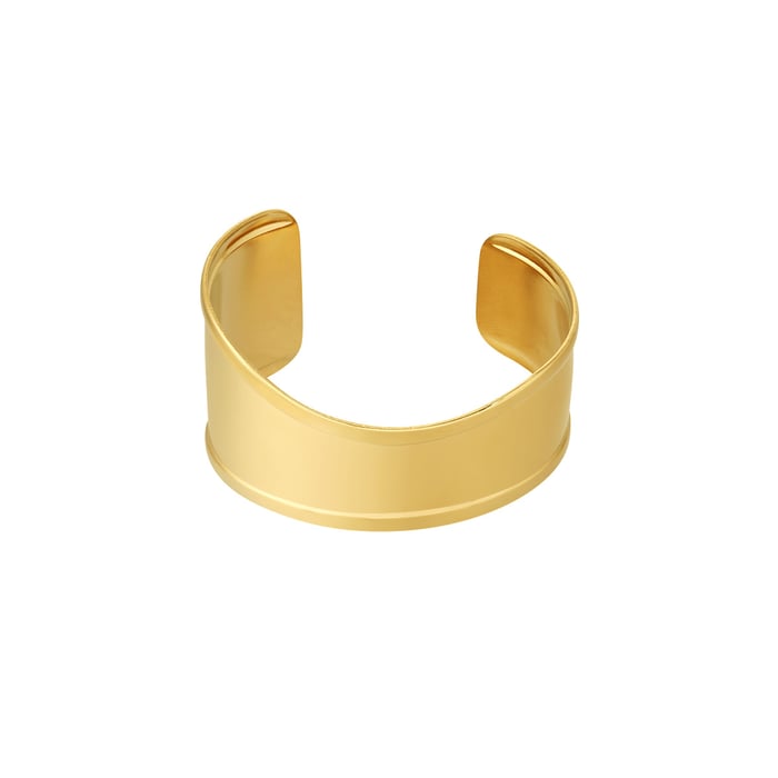 1 Stück Simple Series Klassische einfarbige Edelstahl-Armreifen in Goldfarbe für Damen Bild6