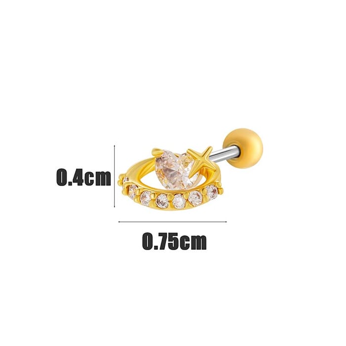 1 Piece Chic Heart Titanium Steel Zircon Women's Stud Earrings h5Picture2