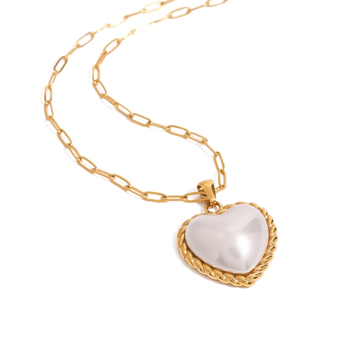 1 Stück Romantische Serie Süße Liebe/Herzform Edelstahl Gold Farbe Damen Anhänger Halsketten h5Bild8