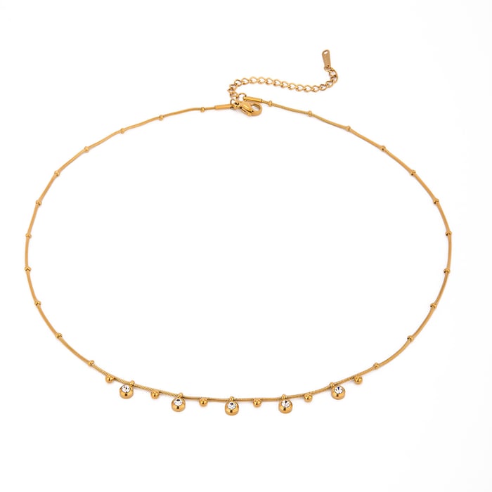 1 piece simple series daily geometric stainless steel  gold plated zircon women pendant necklaces h5Picture5