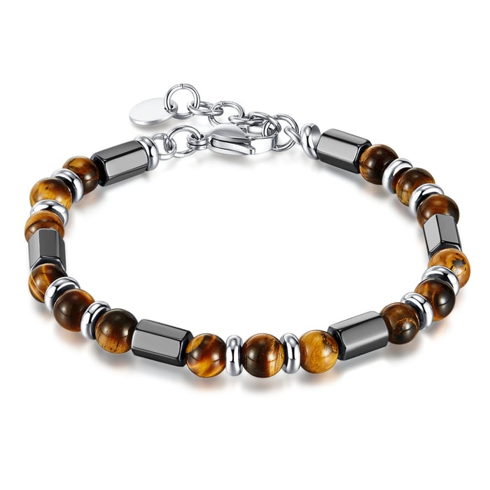 Tägliche geometrische Naturstein-Materialien Herren-Perlenarmbänder