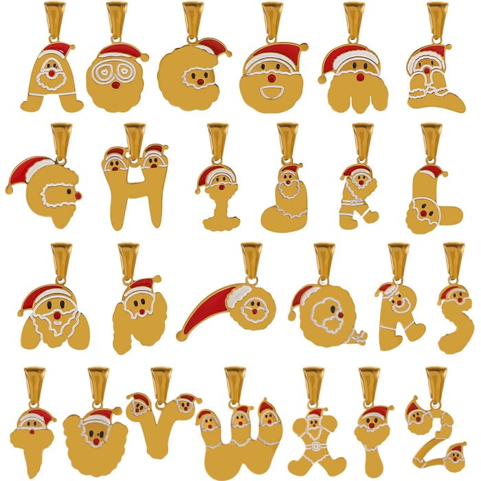 1 Paar einfache Serie süße Cartoon Titan Stahl 18 Karat vergoldet Unisex Anhänger h5Bild4