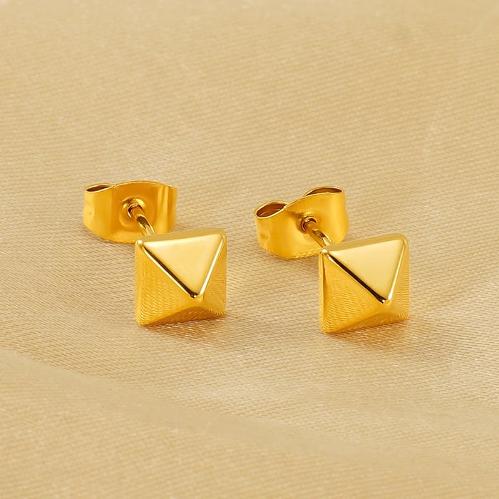 1 pair simple series simple titanium steel  gold plated women stud earrings h5Picture3