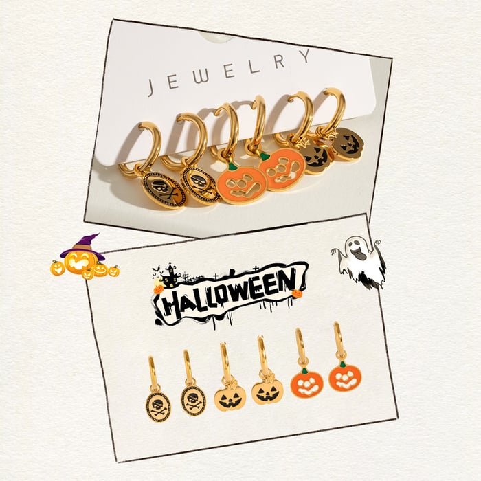 1 Set Halloween-Ohrringe aus Edelstahl Bild4