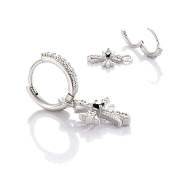 1 Piece Sophisticated Series Stylish Cross Shape Copper Zircon Women's Drop Earrings h5Picture4