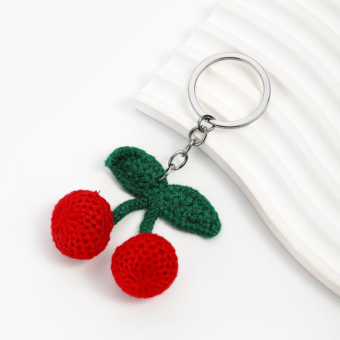 1 Piece Cute Yarn Cherry Women's Bag Charms h5Picture4